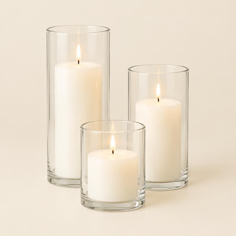 Pillar candle trio