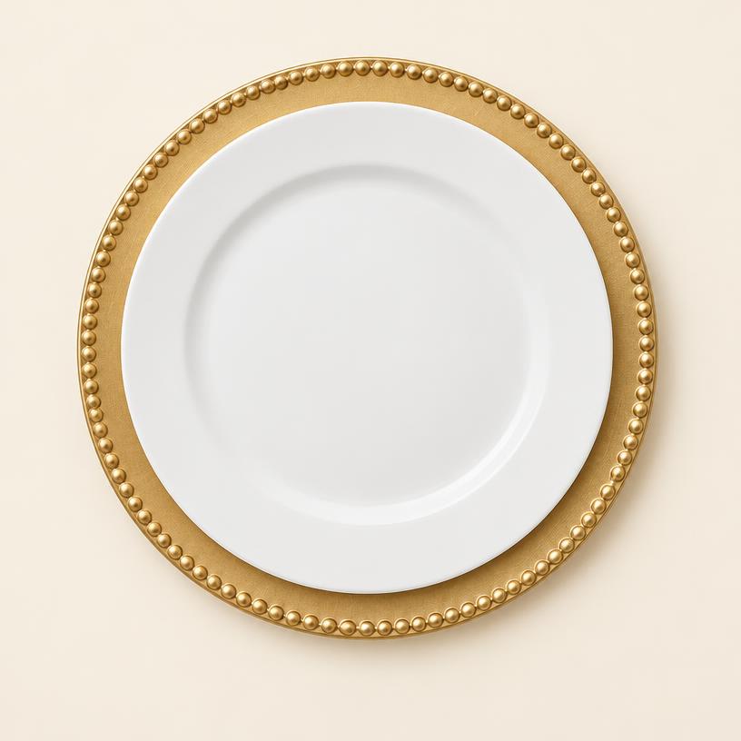 Gold beaded charger