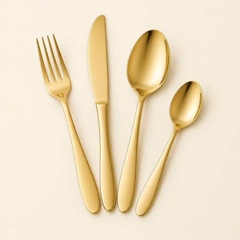 Gold flatware set
