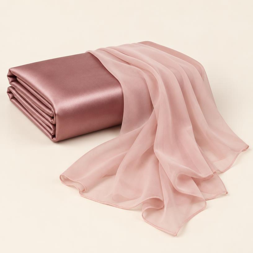 Satin cloth & chiffon runner